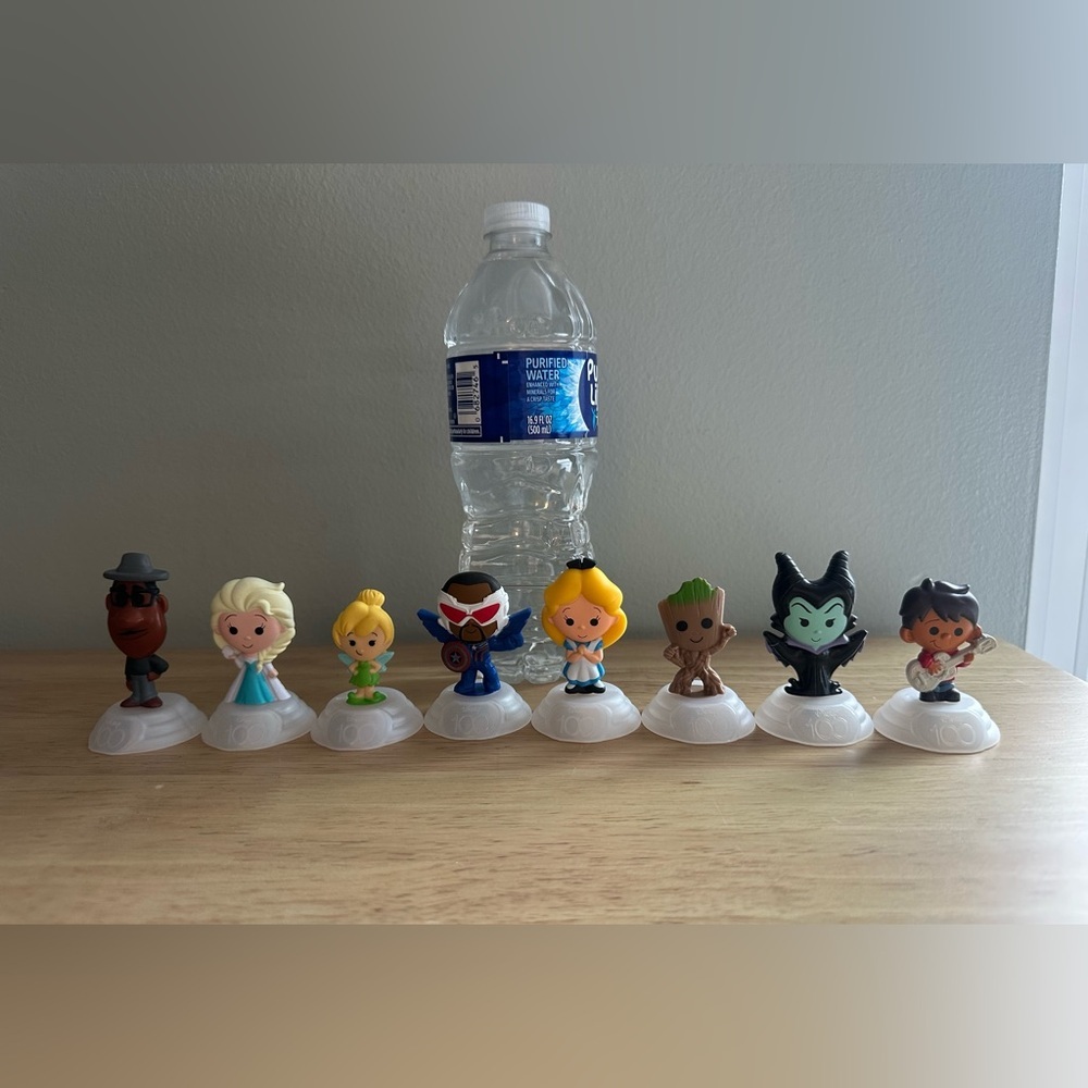 Lot Of 8 Disney 100 McDonald’s Happy Meal‎ Toys Elsa, Tinkerbell, Alice, Groot - Picture 2 of 11